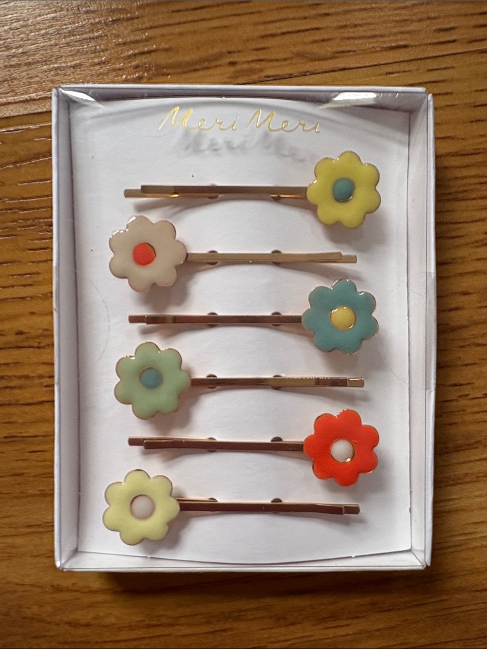 Meri Meri Multicolor Flower Bobby Pin Set - 6 Pack NWT